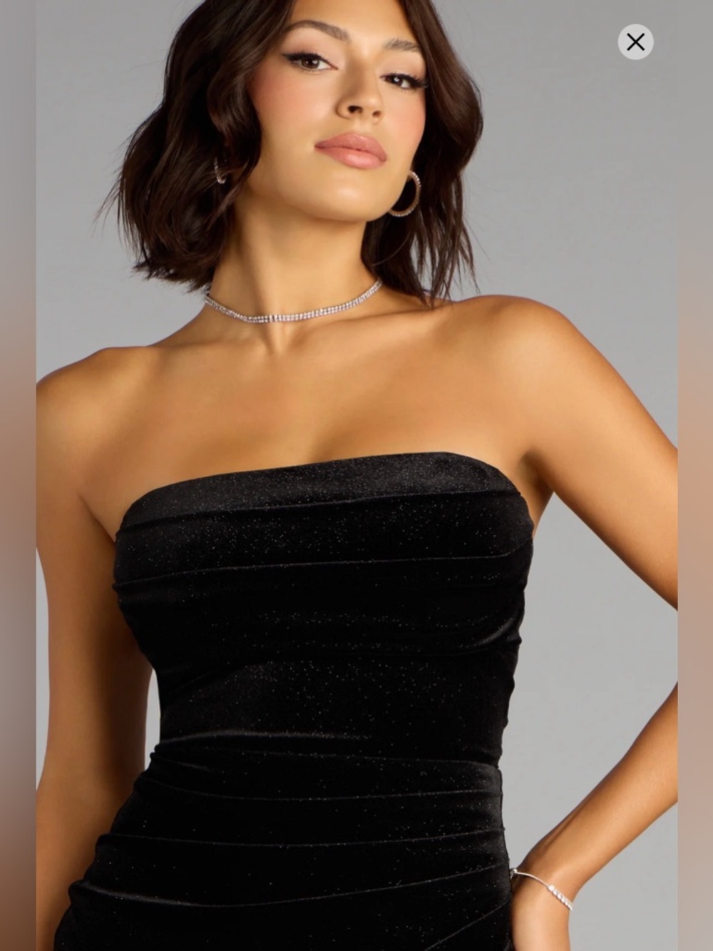 NWT Windsor Seraphina Glitter Velvet Lace-Up mini dress size XL - Picture 4 of 8